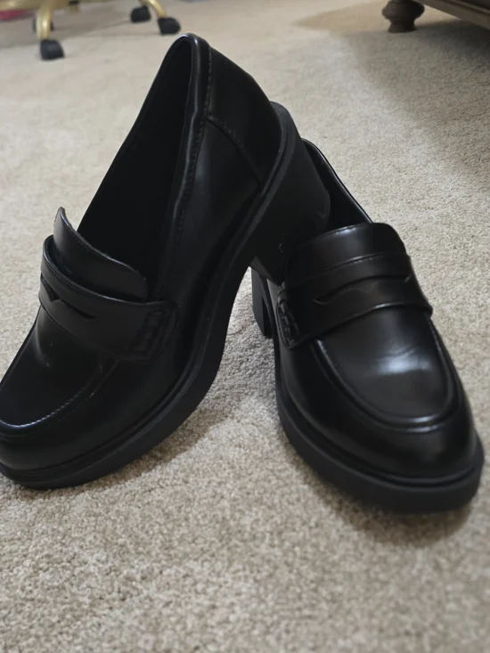 No Boundaries Black Platform Penny Loafers - Picture 1 of 5